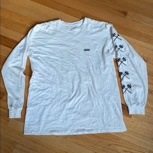 A white long sleeve vans shirt